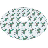 Zebra Black und Green Print Polyester Weihnachtsbaumdecke (Schrägansicht)