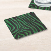 Zebra Black und Green Print Rechteckiger Pappuntersetzer (angewinkelt)