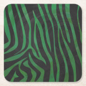 Zebra Black und Green Print Rechteckiger Pappuntersetzer (Vorderseite)