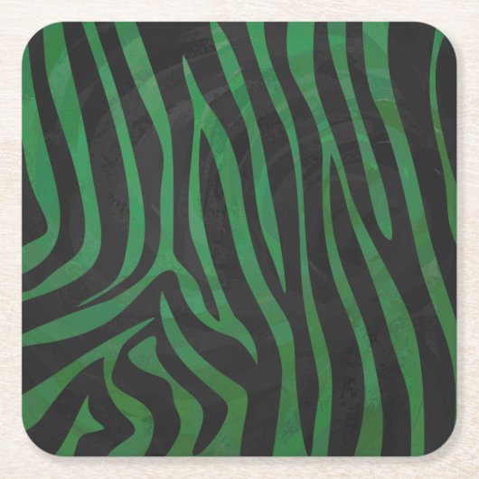 Zebra Black und Green Print Rechteckiger Pappuntersetzer (Vorderseite)
