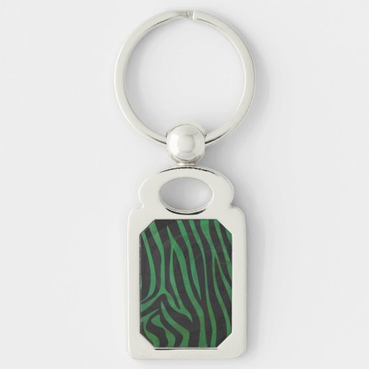 Zebra Black und Green Print Schlüsselanhänger (Vorderseite)
