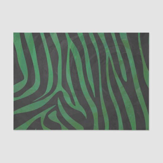 Zebra Black und Green Print Seidenpapier (Vorderseite)