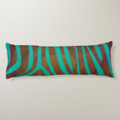 Zebra Black und Green Print Seitenschläferkissen (Rückseite)