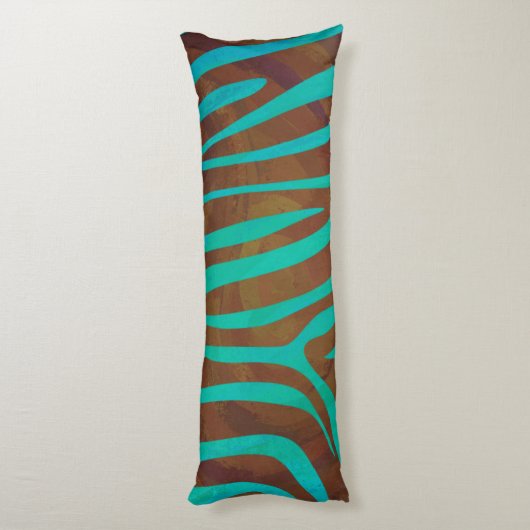 Zebra Black und Green Print Seitenschläferkissen (Rückseite (Vertikal))