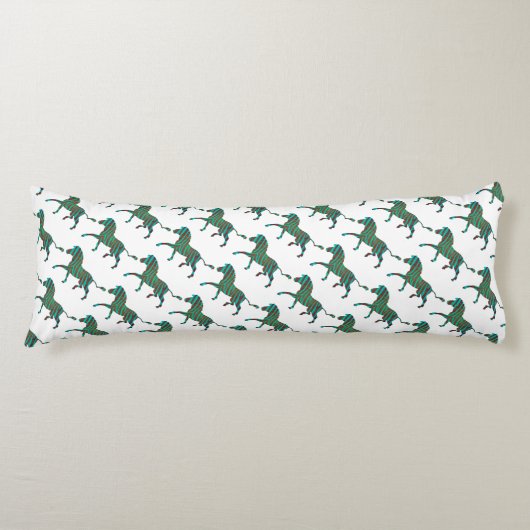 Zebra Black und Green Print Seitenschläferkissen (Vorderseite)
