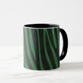 Zebra Black und Green Print Tasse (VorderseiteRechts)