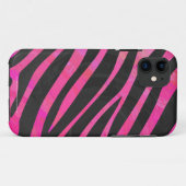 Zebra Black und Hot Pink Print Case-Mate iPhone Hülle (Rückseite (Horizontal))