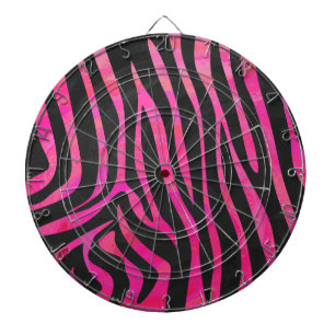 Zebra Black und Hot Pink Print Dartscheibe