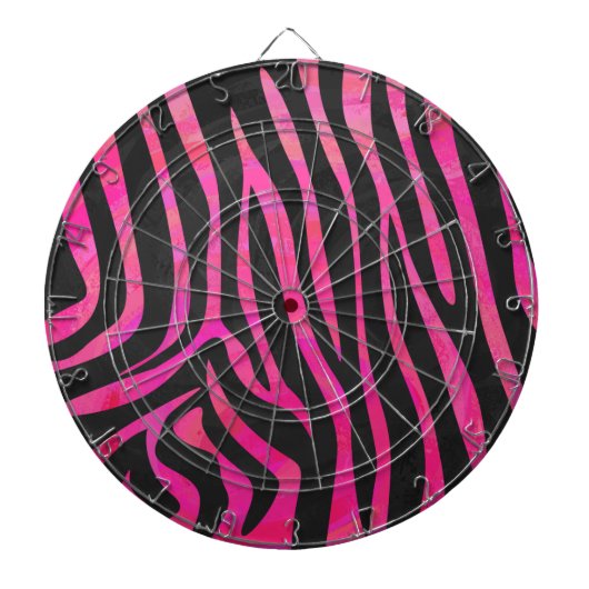 Zebra Black und Hot Pink Print Dartscheibe (vorne)