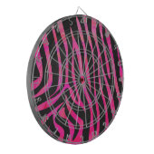 Zebra Black und Hot Pink Print Dartscheibe (Vorderseite Links)