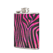 Zebra Black und Hot Pink Print Flachmann (Links)