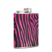 Zebra Black und Hot Pink Print Flachmann (Rechts)