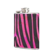 Zebra Black und Hot Pink Print Flachmann (Links)