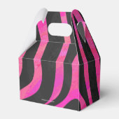 Zebra Black und Hot Pink Print Geschenkschachtel (Rückseite)