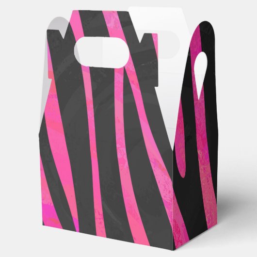 Zebra Black und Hot Pink Print Geschenkschachtel (Geöffnet)