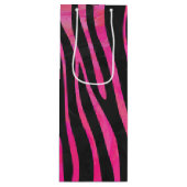 Zebra Black und Hot Pink Print Geschenktüte Für Weinflaschen (Vorderseite)