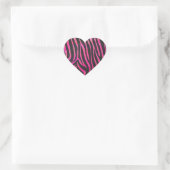 Zebra Black und Hot Pink Print Herz-Aufkleber (Tasche)