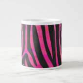 Zebra Black und Hot Pink Print Jumbo-Tasse (Vorderseite)