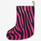 Zebra Black und Hot Pink Print Kleiner Weihnachtsstrumpf (Rückseite)