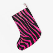 Zebra Black und Hot Pink Print Kleiner Weihnachtsstrumpf (Rückseite (Hängend))
