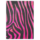 Zebra Black und Hot Pink Print Klemmbrett (Rückseite)