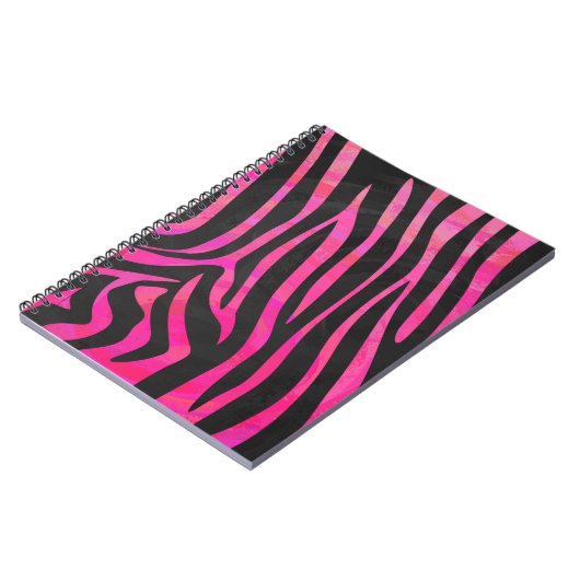 Zebra Black und Hot Pink Print Notizblock (Linke Seite)