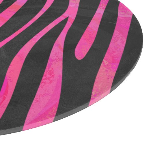 Zebra Black und Hot Pink Print Schneidebrett (Ecke)