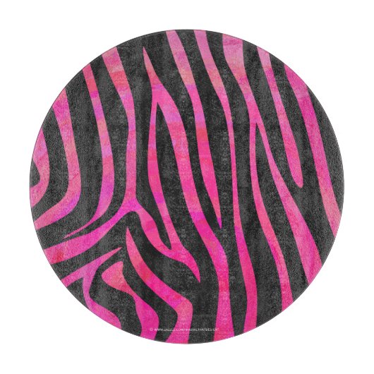 Zebra Black und Hot Pink Print Schneidebrett (Vorderseite)