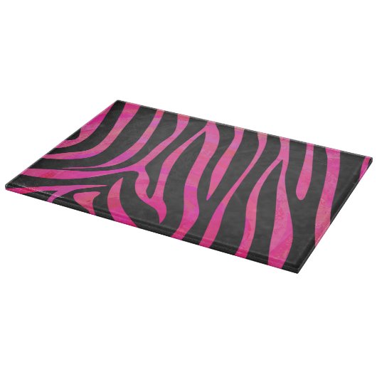 Zebra Black und Hot Pink Print Schneidebrett (Ecke)