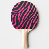 Zebra Black und Hot Pink Print Tischtennis Schläger (Vorderseite)