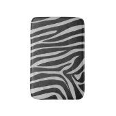 Zebra Black und Light Gray Print Badematte (Vorderseite Vertikal)