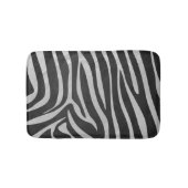 Zebra Black und Light Gray Print Badematte (Vorderseite)