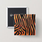 Zebra Black und Orange Print Button (Vorne & Hinten)