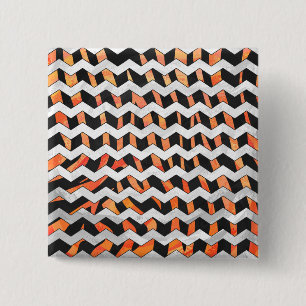 Zebra Black und Orange Print Button