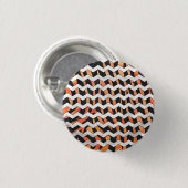 Zebra Black und Orange Print Button (Vorne & Hinten)