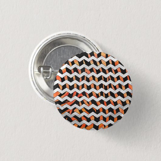 Zebra Black und Orange Print Button (Vorne & Hinten)