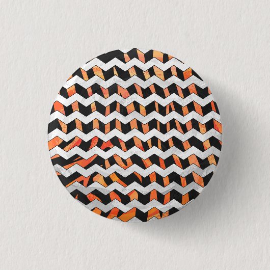 Zebra Black und Orange Print Button (Vorderseite)