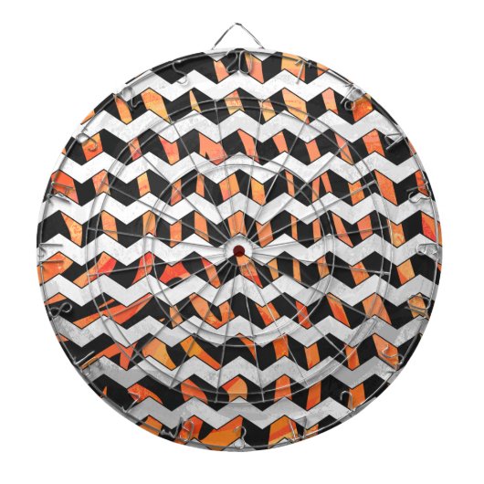 Zebra Black und Orange Print Dartscheibe (vorne)
