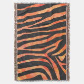 Zebra Black und Orange Print Decke (Vorderseite Vertikal)