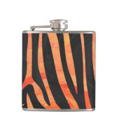 Zebra Black und Orange Print Flachmann (Vorderseite)