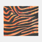Zebra Black und Orange Print Fleecedecke (Vorderseite (Horizontal))