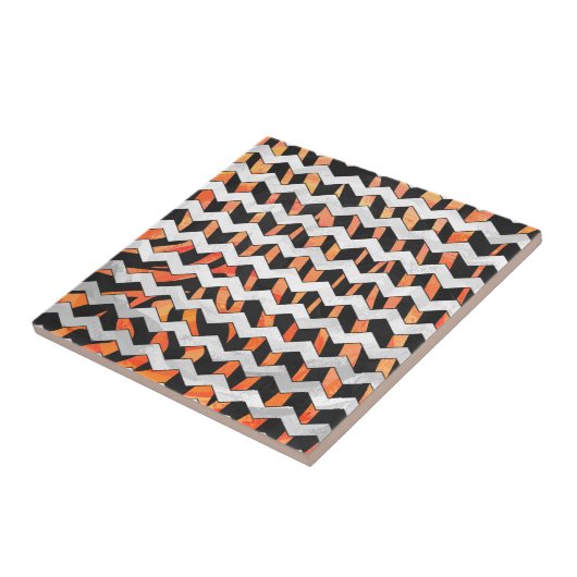 Zebra Black und Orange Print Fliese (Seite)