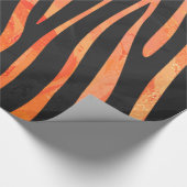 Zebra Black und Orange Print Geschenkpapier (Ecke)