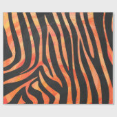 Zebra Black und Orange Print Geschenkpapier (Flach)