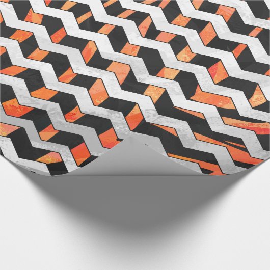 Zebra Black und Orange Print Geschenkpapier (Ecke)