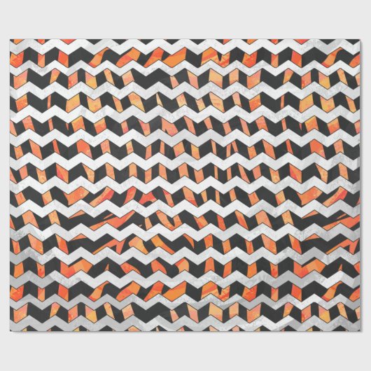 Zebra Black und Orange Print Geschenkpapier (Flach)