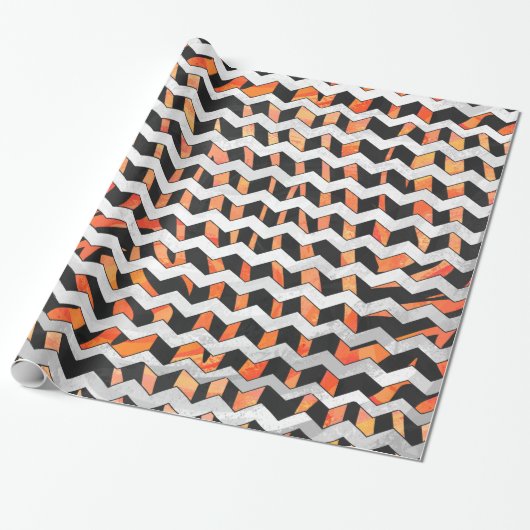 Zebra Black und Orange Print Geschenkpapier (Ungerollt)