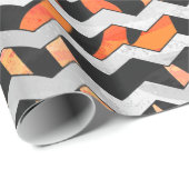 Zebra Black und Orange Print Geschenkpapier (Rolleneckpunkt)