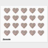 Zebra Black und Orange Print Herz-Aufkleber (Blatt)