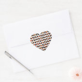 Zebra Black und Orange Print Herz-Aufkleber (Umschlag)